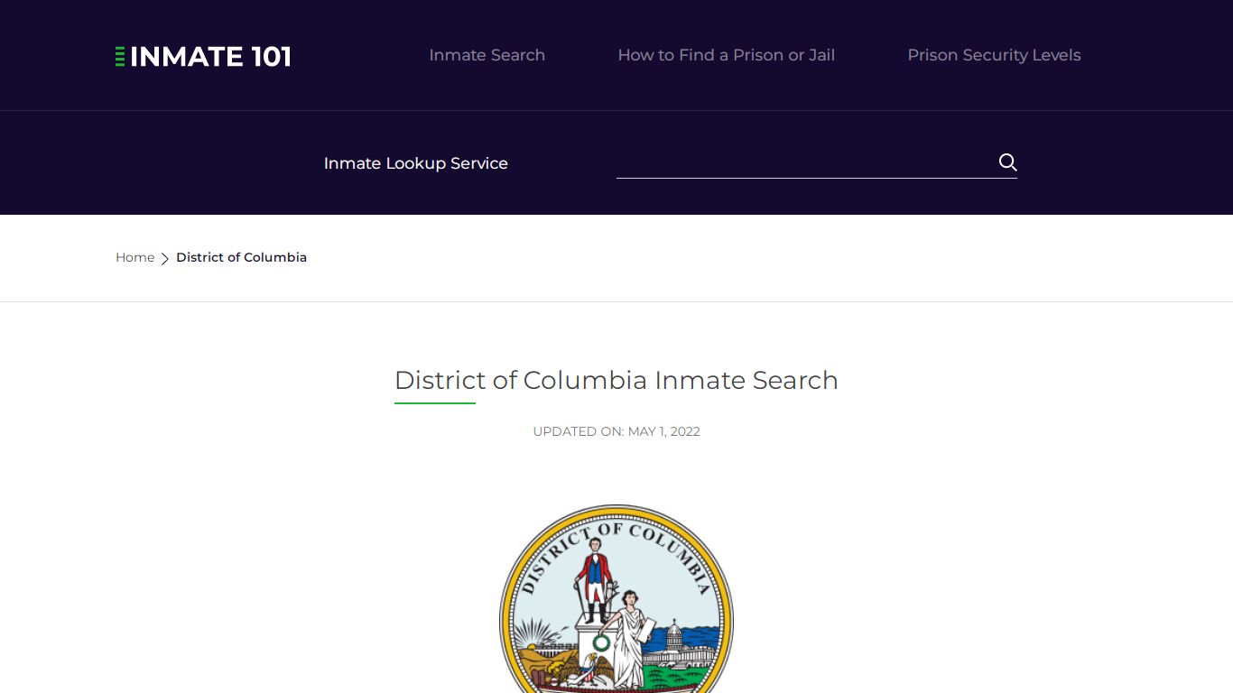 District of Columbia Inmate Search – District of Columbia ...